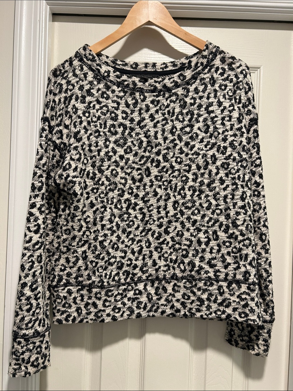 Banana Republic Black & White Leopard Print Pullover